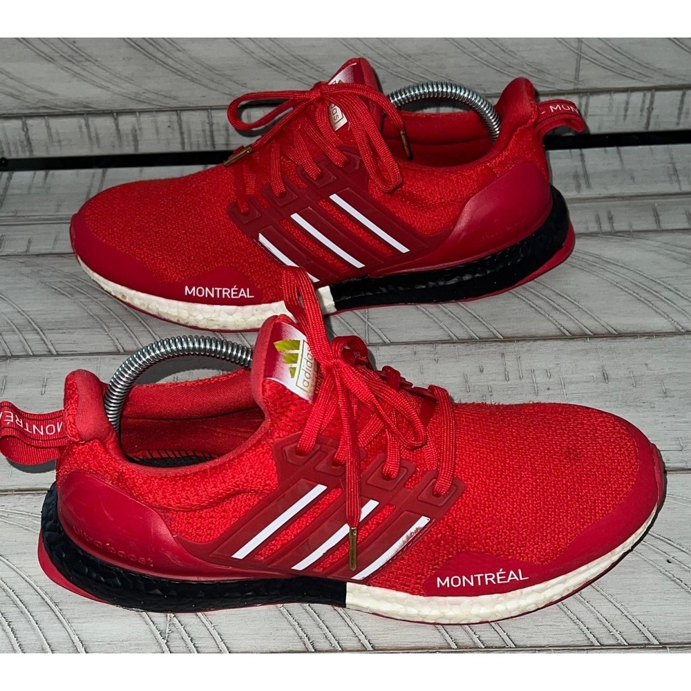 Adidas Mens UltraBoost DNA Montreal Scarlet Red Black Shoes Size 8.5 FY3426